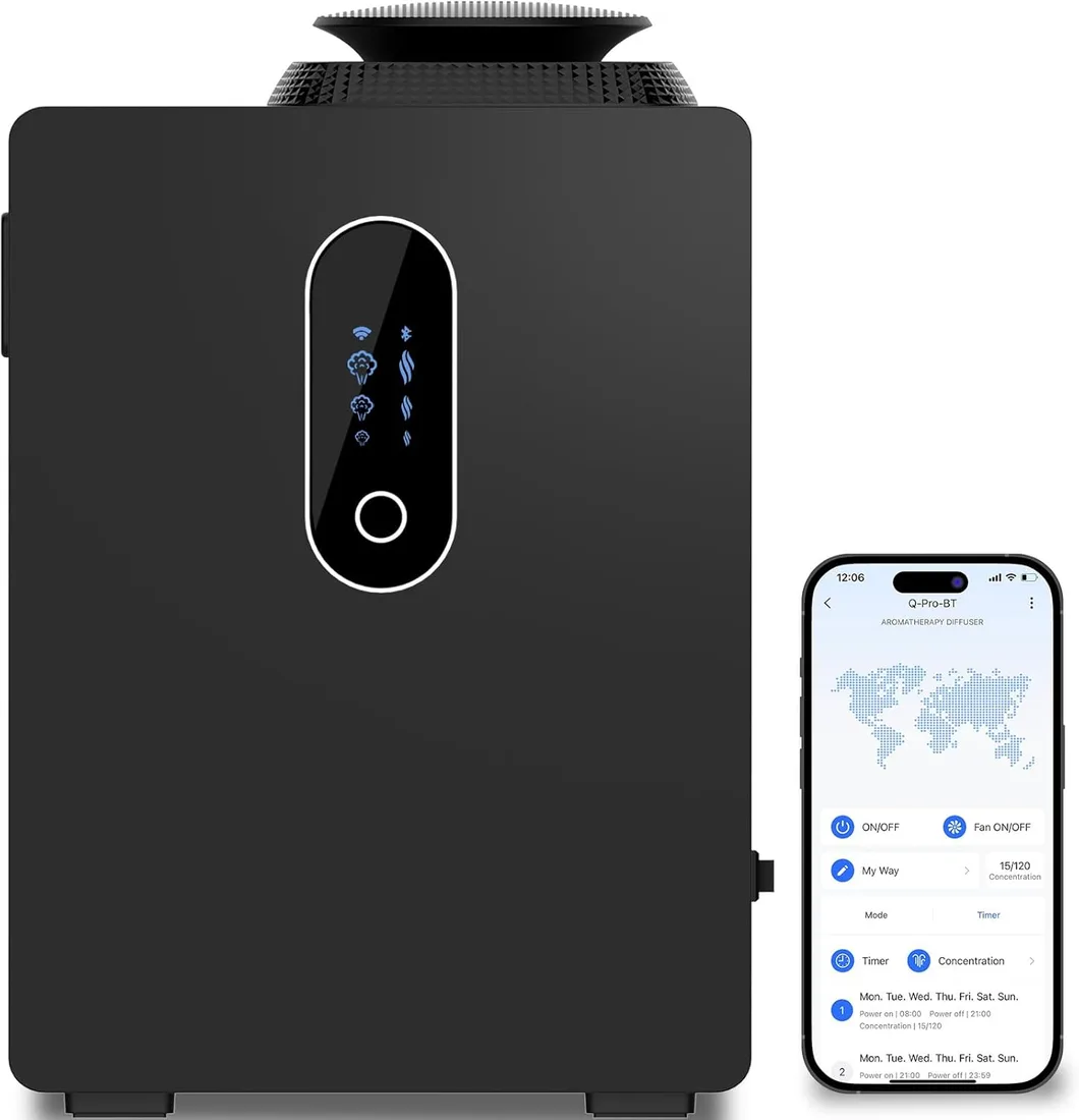 Whole-home HVAC scent diffuser with app